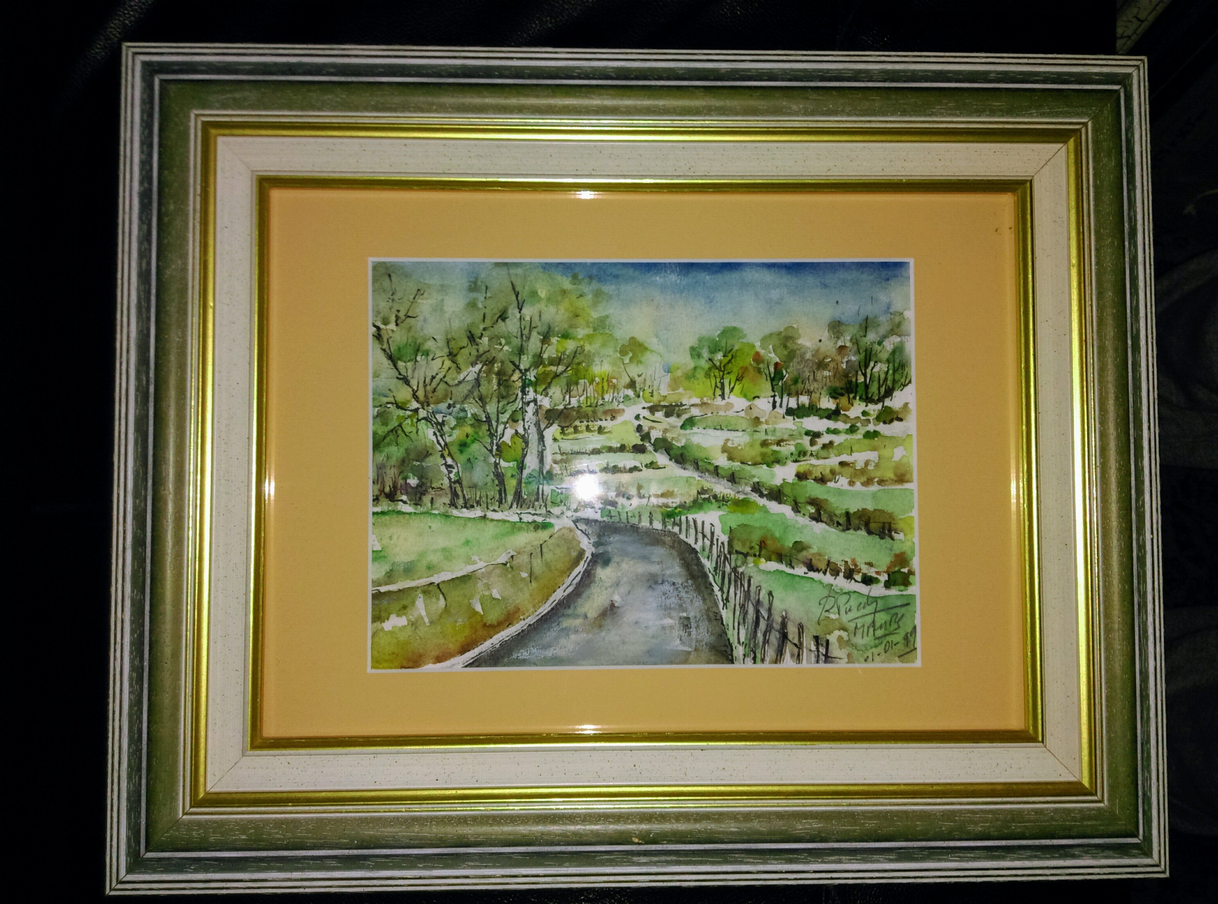 Watercolor painting signed ( r. puech) maurs 15600