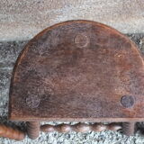 Lot 3 rustic tripod stools in turned wood