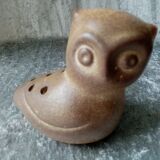 Old ceramic flower stick in the shape of an owl from the 60s signed the potter chin
