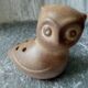 Old ceramic flower stick in the shape of an owl from the 60s signed the potter chin
