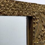 Miroir art-déco or au décor végétal 52x31cm