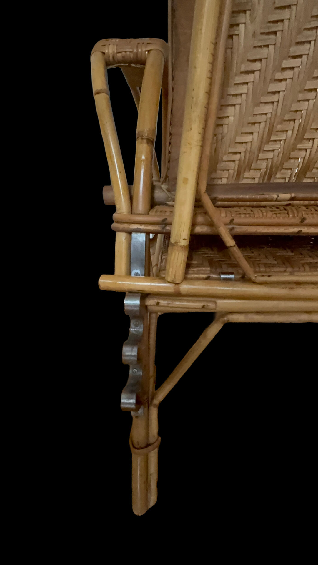 Fauteuil /chaise longue osier années 50/60