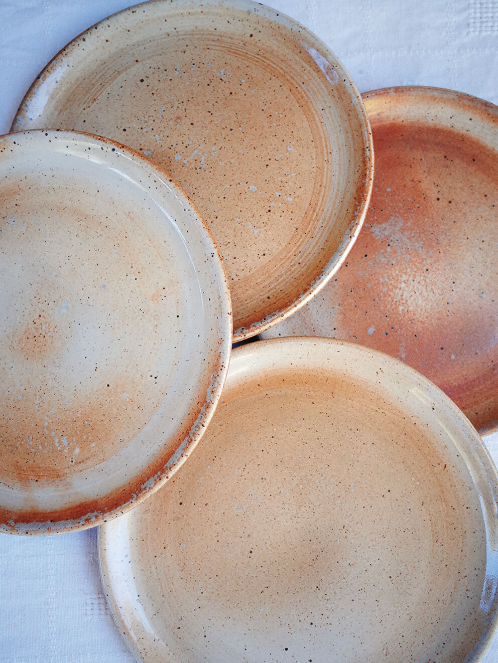 Set of 4 dessert plates in Grès du Marais