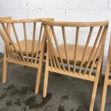 4 V-shaped wooden bistro chairs