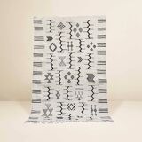 Berber kilim rug • Modern black and white