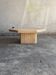 Beige Travertine Sculptural Coffee Table — Hexagonal Solid Natural Stone, Brutalist Design