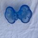 Old art deco blue glass saleron