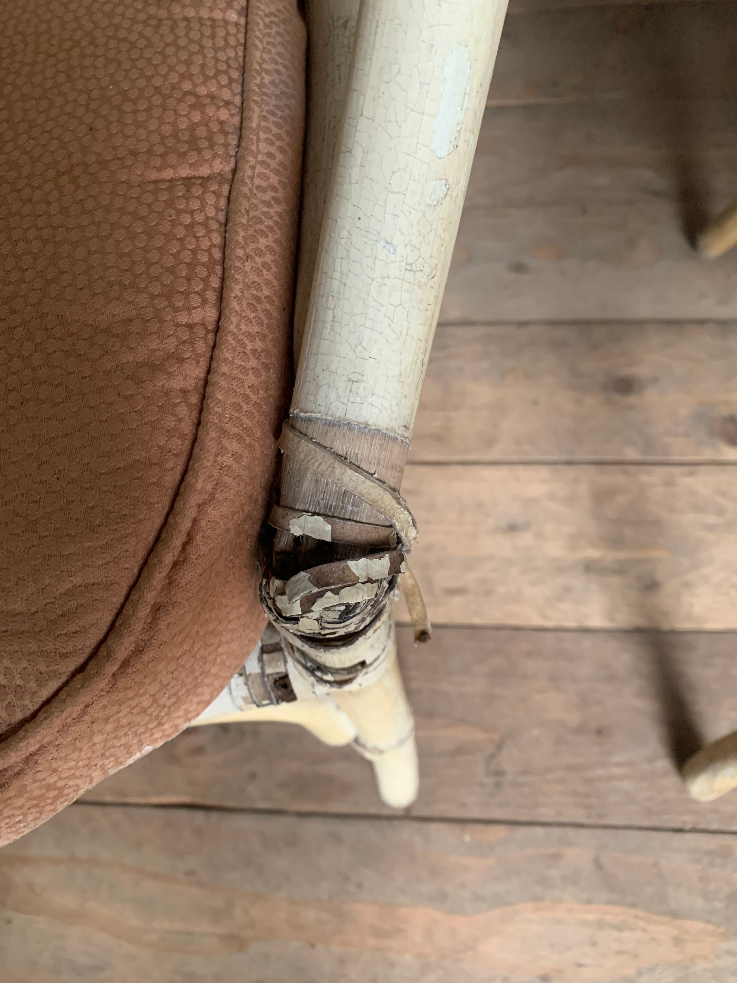 Rattan and canning armchair