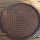 Round vintage coffee table in bombous and rattan