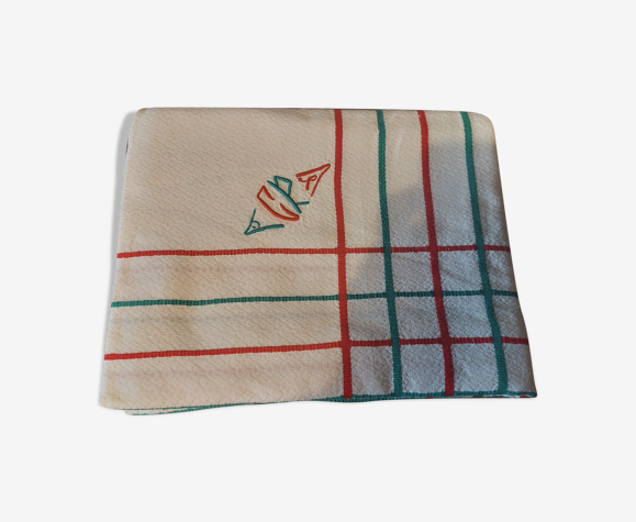 Linge de table nappe monogramme cr 135 x 220 cm