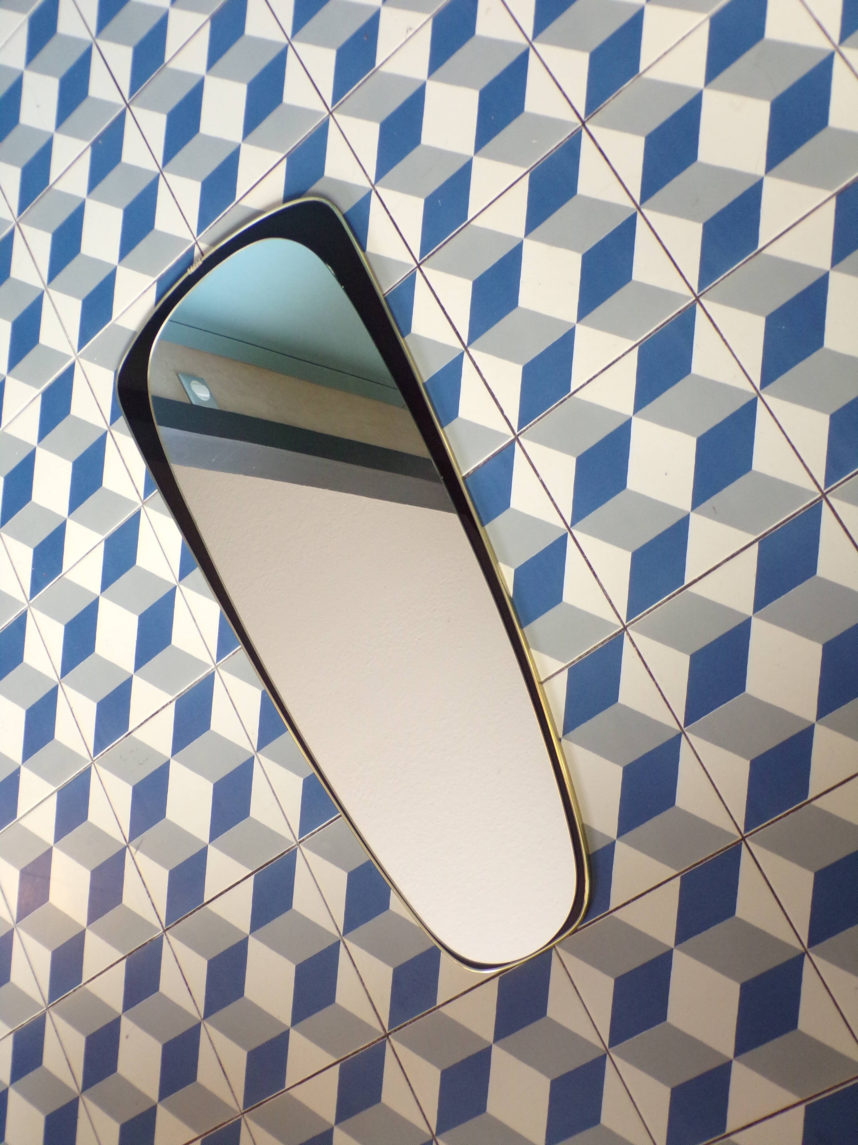 Vintage free-form mirror 33x78cm