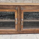 Buffet - meuble TV vitré en teck birman