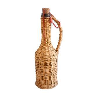 Large braided bottle vintage, Lady jeanne, bottle glass, wine bottle, vase, interior decorating, home décor