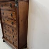 Empire period chest of drawers in mahogany and veneer, 19th century