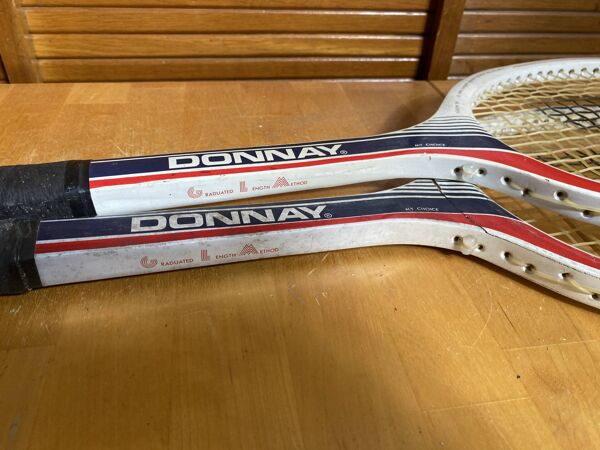 Paire Raquette Tennis Ancienne DONNAY GLM 680 Bois + Housse MARCO Vint