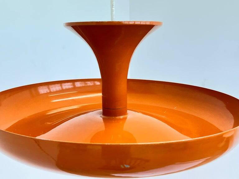 Very rare midcentury orange pendant, Denmark, 1970