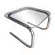 Table d'appoint en verre fumé et métal chromé, 1970