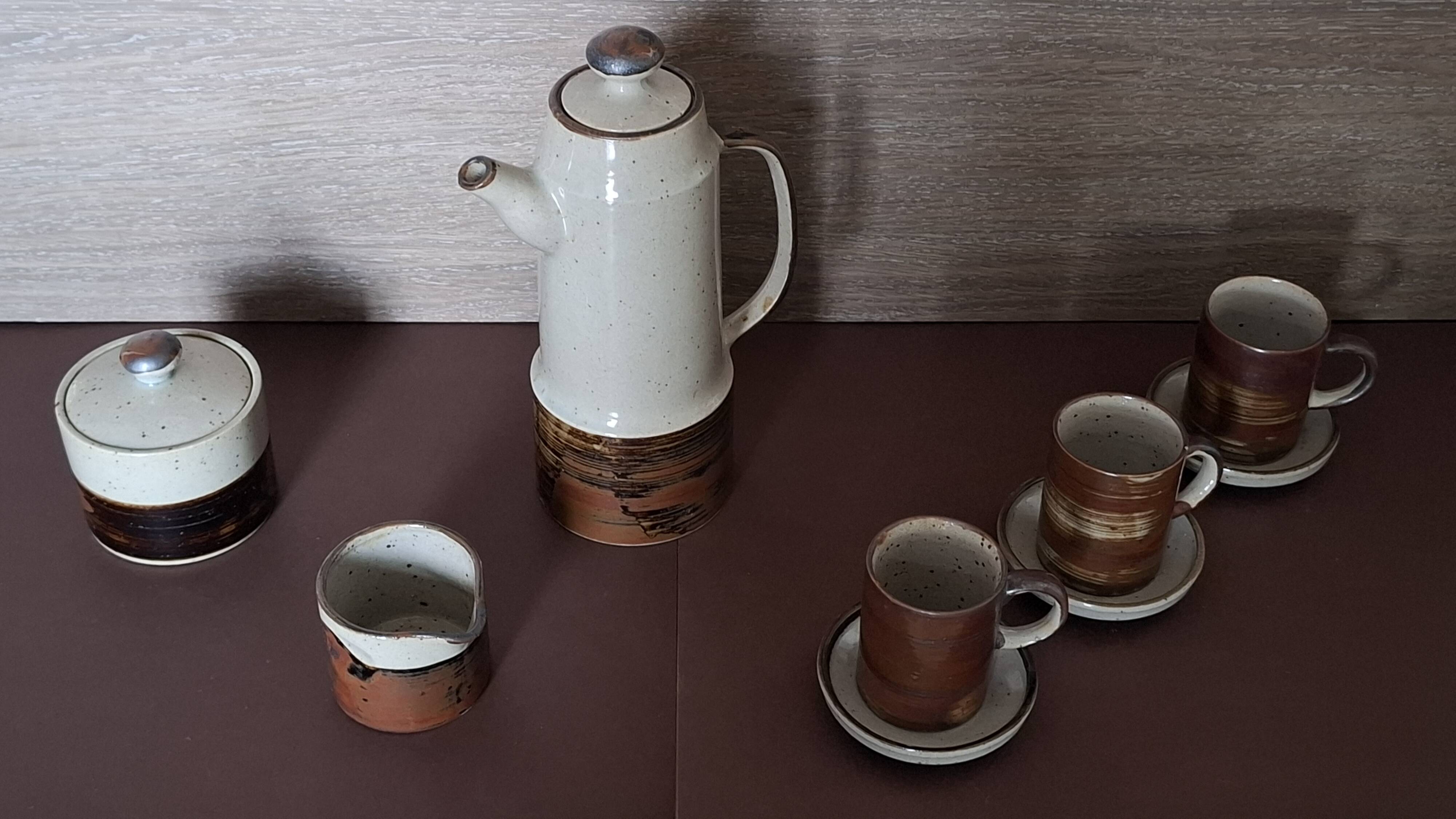vintage stoneware coffee set