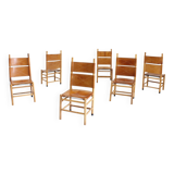 Vintage Kentucky dining chairs by Carlo Scarpa for Bernini, 1970s, Set of 6
