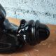 Vintage black ceramic lamp – Reclining clown – Made in Holland