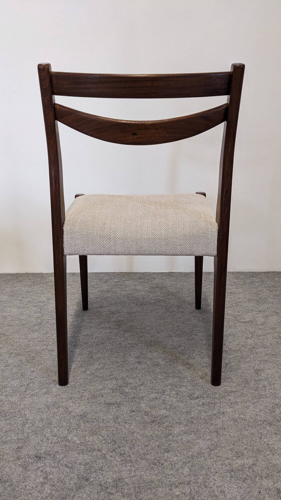 Set of 6 Scandinavian style teak chairs, France circa 1970.