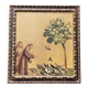 Reproduction Braun & Cie, Saint Francis of Assisi, carved wooden frame