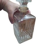 Chiseled Glass Whiskey Decanter with Airtight Stopper