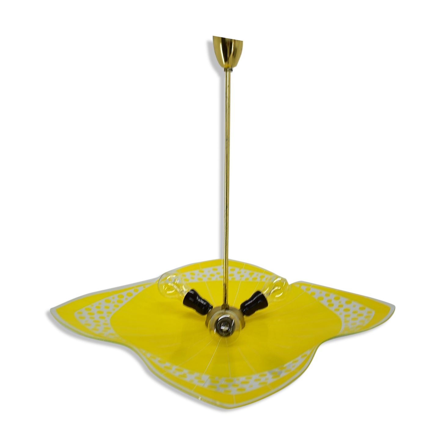 Midcentury Glass Pendant / Šenov, 1960s