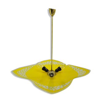 Midcentury Glass Pendant / Šenov, 1960s