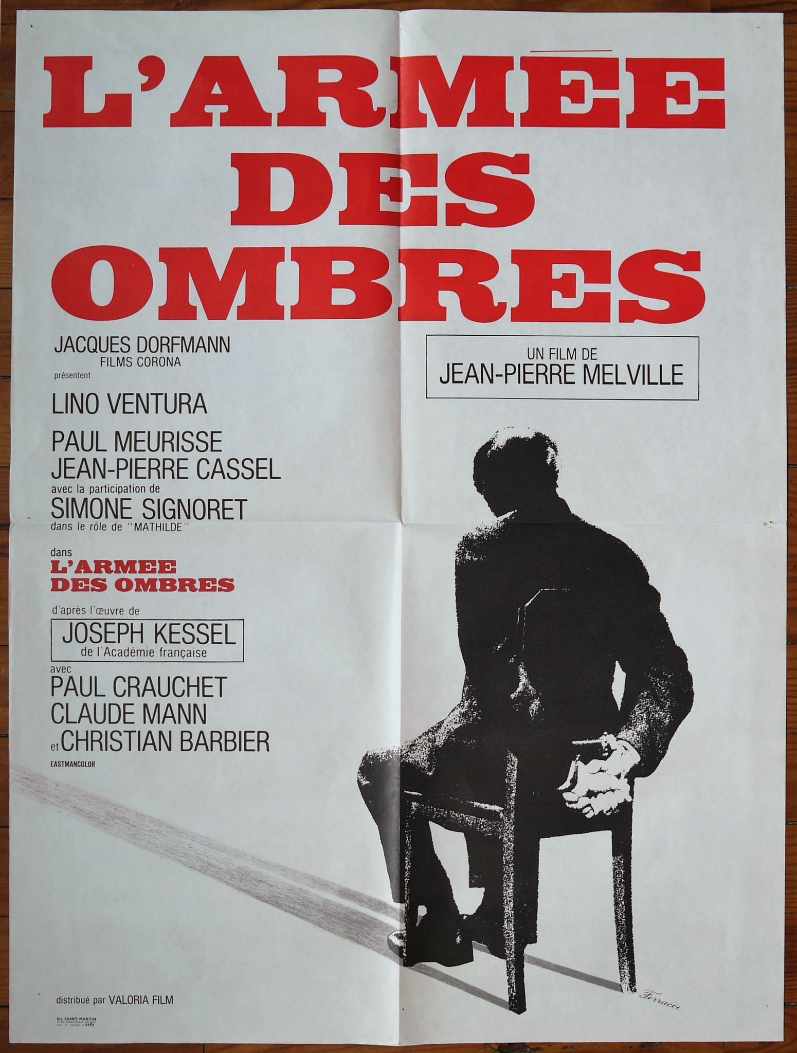 Affiche cinéma originale "L'armée des ombres" Melville