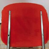 Lot de 4 anciennes chaises en tissus moumoute année 60 vintage