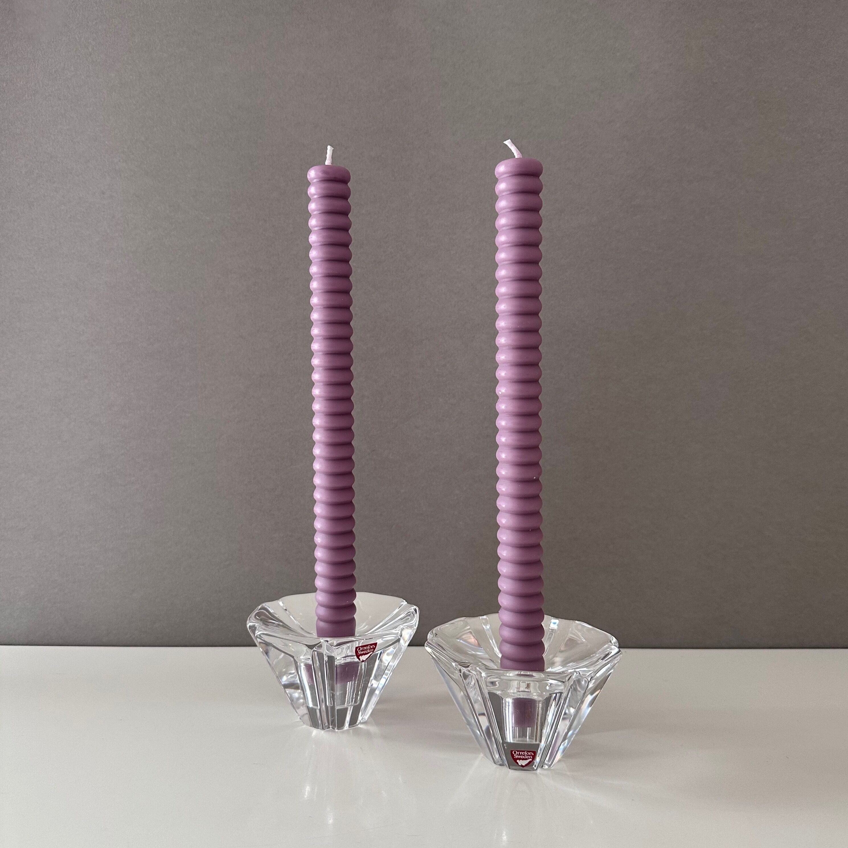 Orrefors Orion candle holder, glass candle holder, scandinavian design
