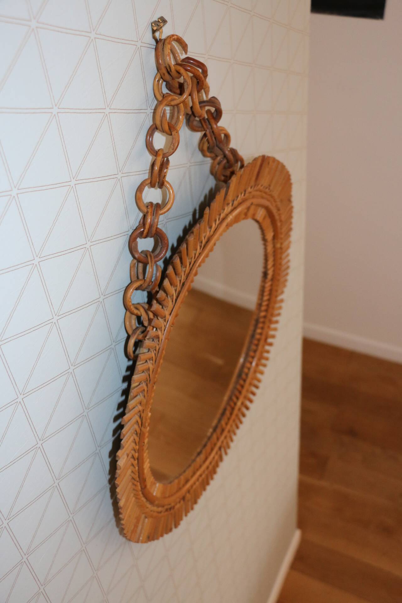Rattan sun mirror 530mm