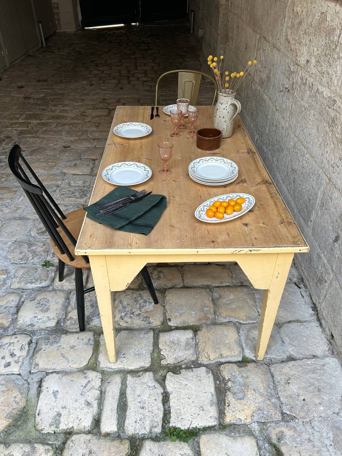 Weathered farm table