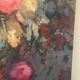 Large bouquet of roses, oil on wood panel, signed