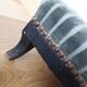 Wooden and velvet footrest