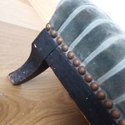 Wooden and velvet footrest