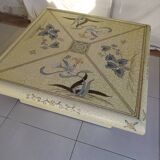 Vintage square coffee table 70s decoration imitation marble
