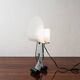 Lampada Da Tavolo Silhouette Design Table Lamp Marble & Glass 1980’s P