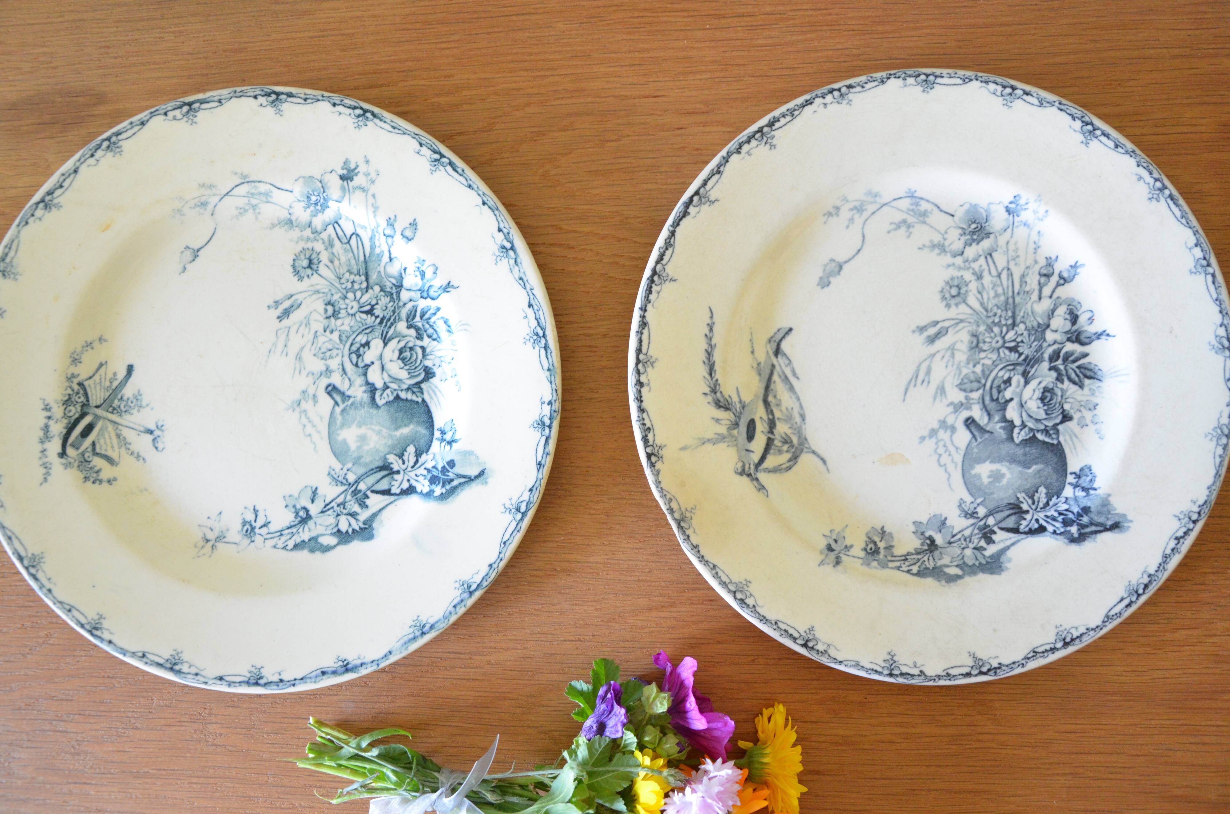 Lot of 2 plates Lunéville KG