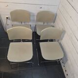 4 Max Stacker chairs in chrome metal from the 1970s.