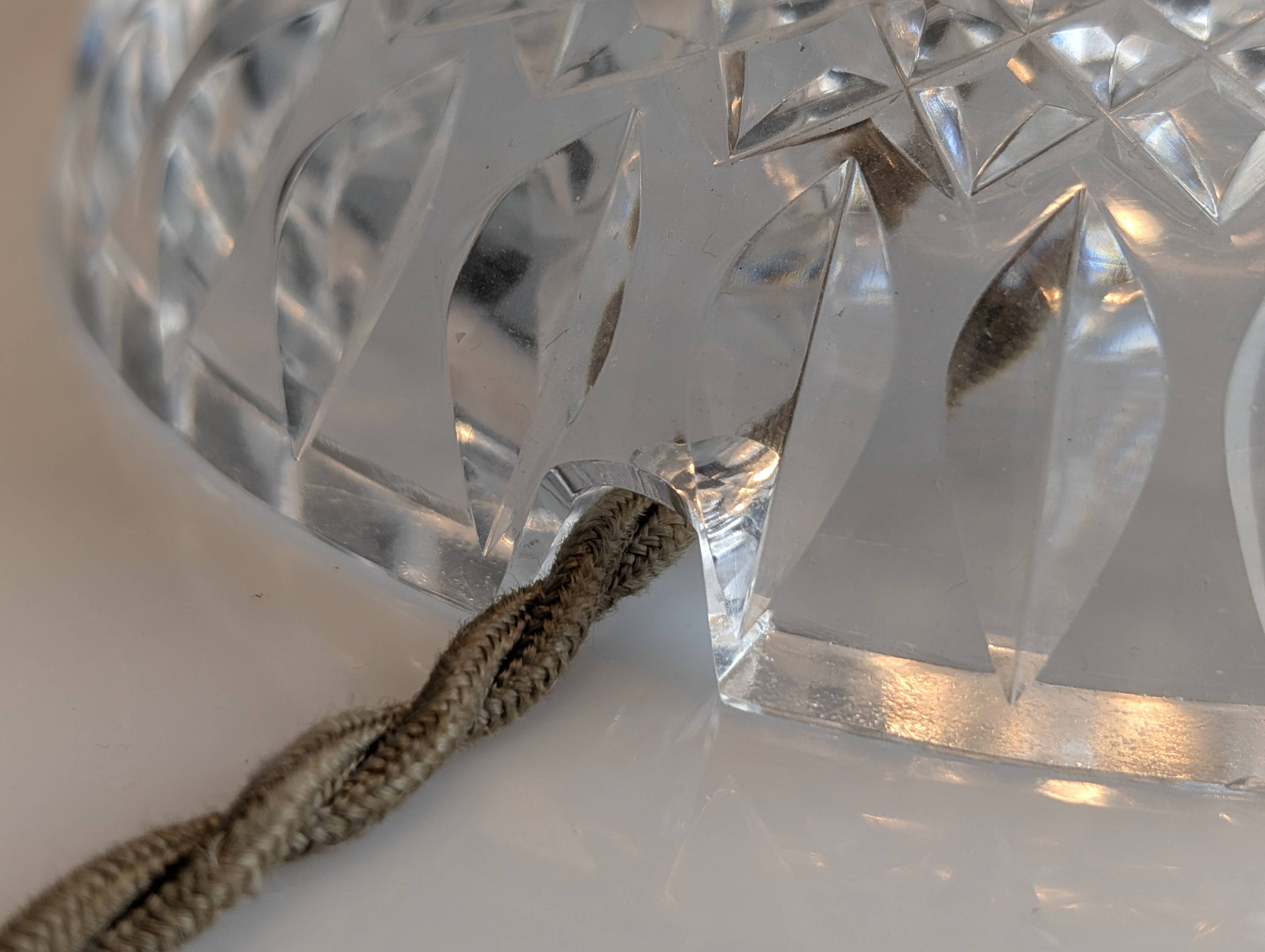 French Art Deco Cut Crystal 'Mushroom' Table Lamp, 1920s