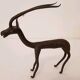 Trio antelope, gazelle and giraffe bronze and brass
