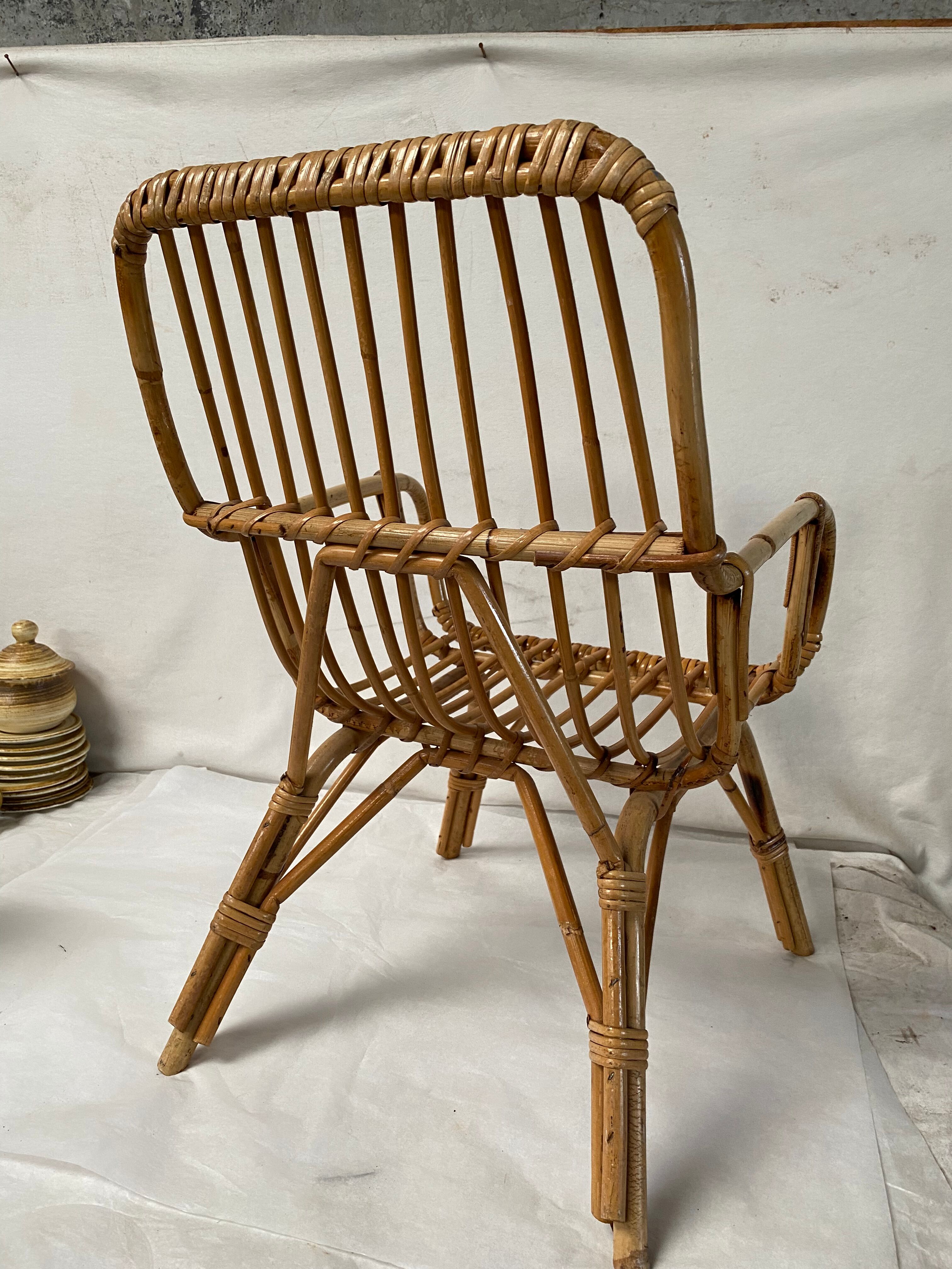 Vintage rattan children's chair