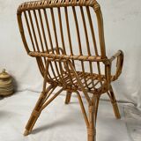 Chaise d’enfant en rotin vintage