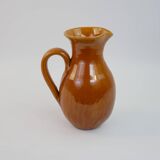 Pichet jaune ocre en céramique signé Félix Céram Vallauris circa 1960