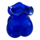 Vase melon en verre bleu vintage