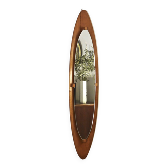 Oval teak mirror by Campo & Graffi, Italy 1950's