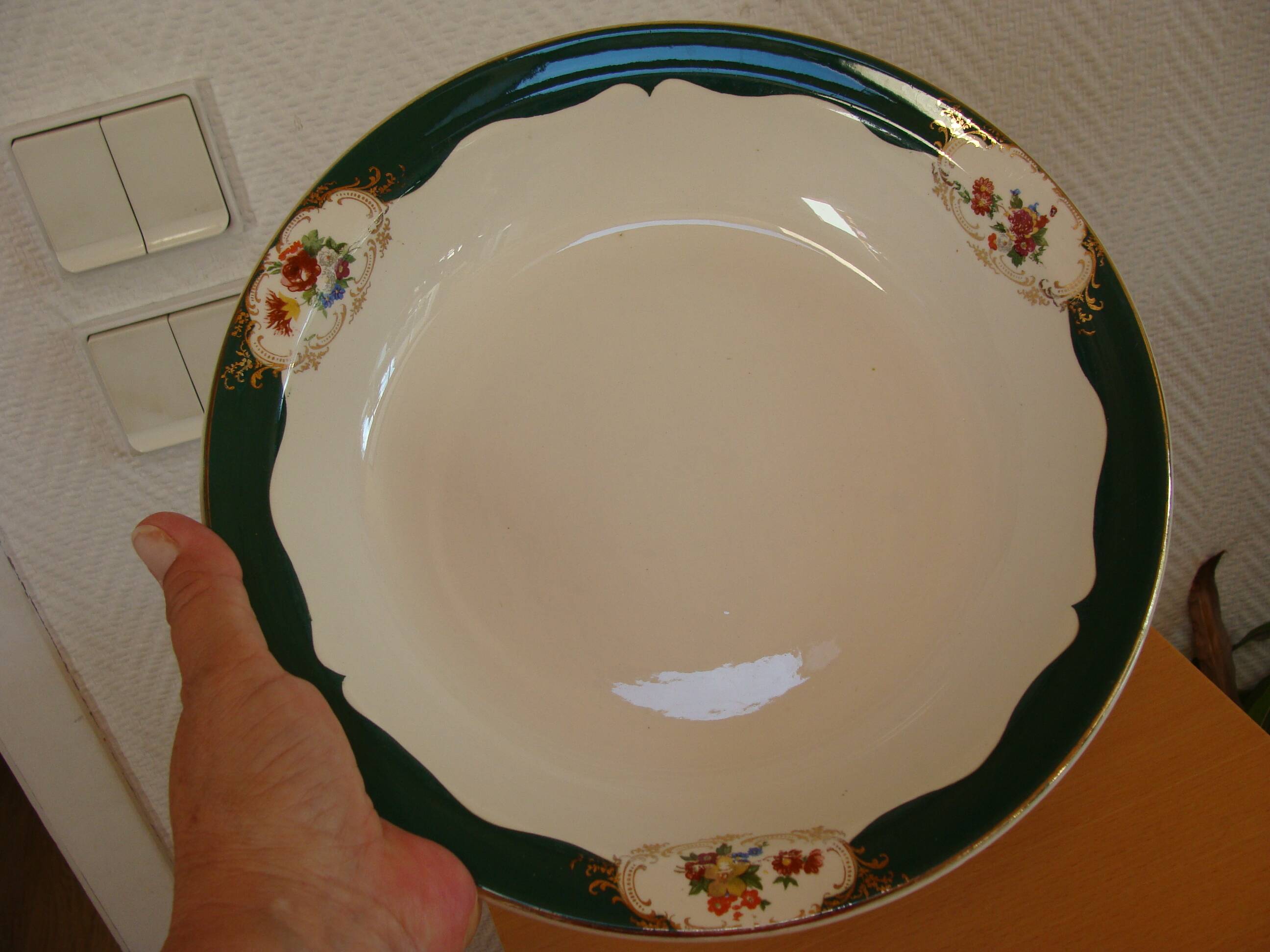 Plat creux "Champagne" Digoin Sarreguemines 40's