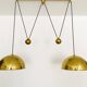 Large Adjustable Double Posa44 Brass Pendant Lamp by Florian Schulz